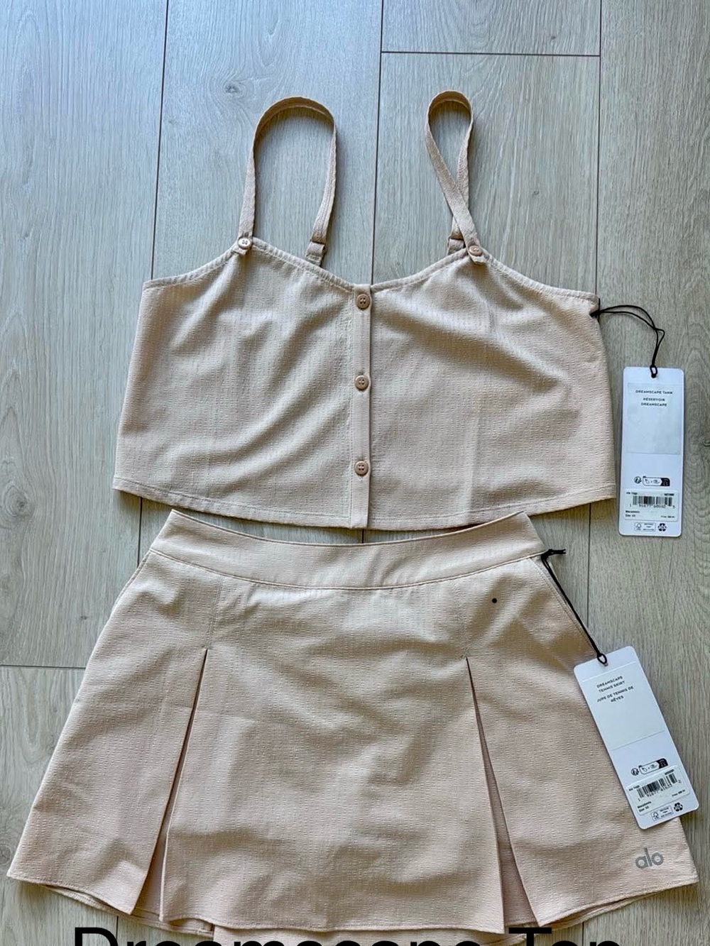 ALO Yoga Dreamscape Macadamia Two-Piece Skirt Set XS NWT